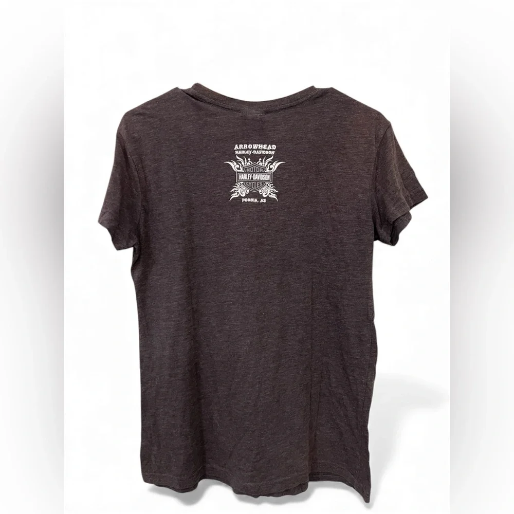 Harley-Davidson 03 Graphic‎ T-Shirt Gray Blue Logo Large